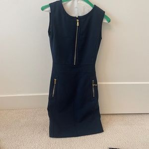 Navy Tory Burch Dress with gold zippers
